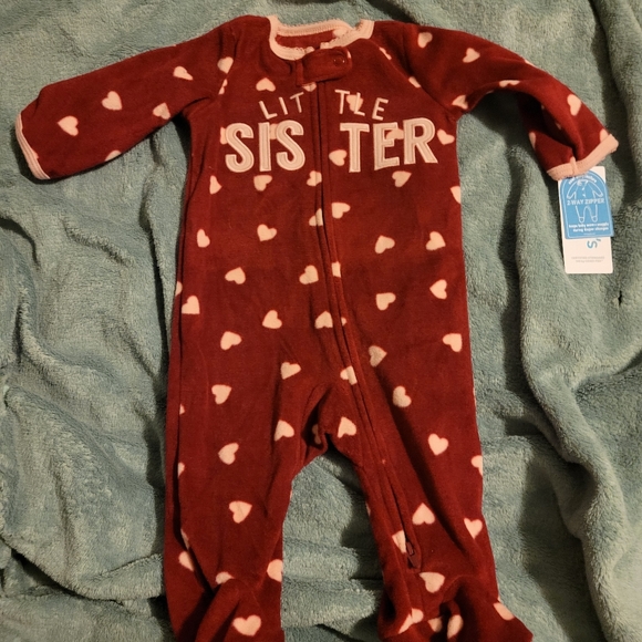 Carter's fleece pajamas 3 months little sister - Picture 1 of 1